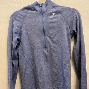 GYMSHARK BLUE QUARTER ZIP M